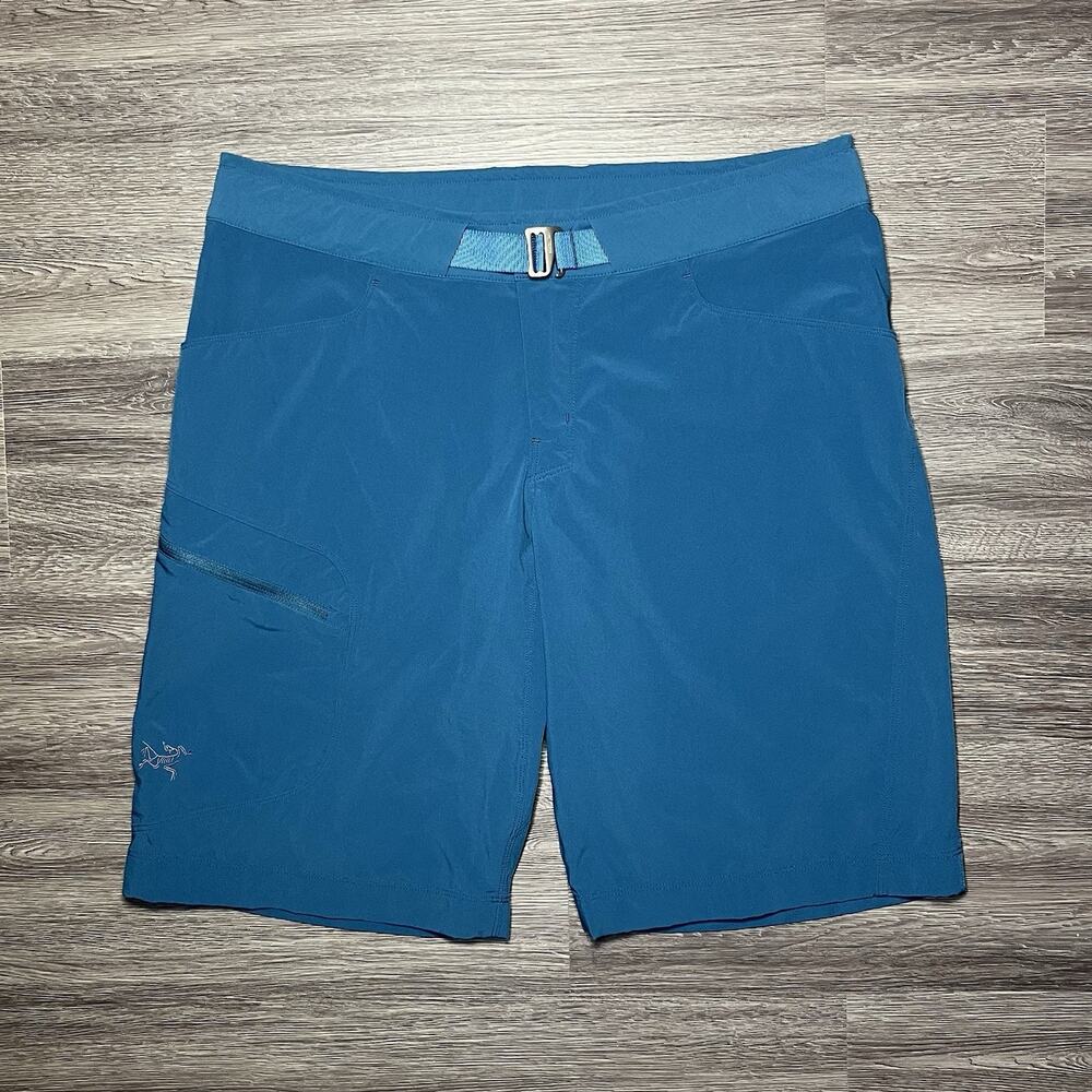 Arc’teryx Lefroy Shorts 11” Men’s 34 Green Hiking Trail Lightweight Belted EUC